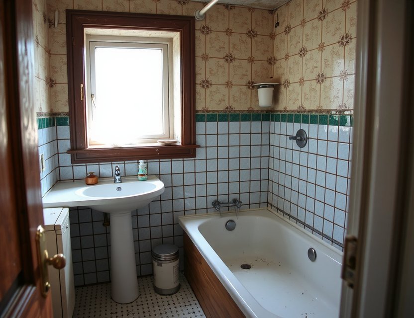 Vorher: Altes Badezimmer in Eimsbüttel