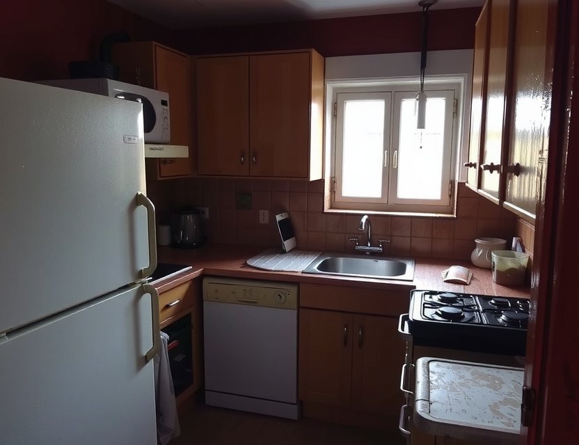 Vorher: Enge Küche in Ottensen